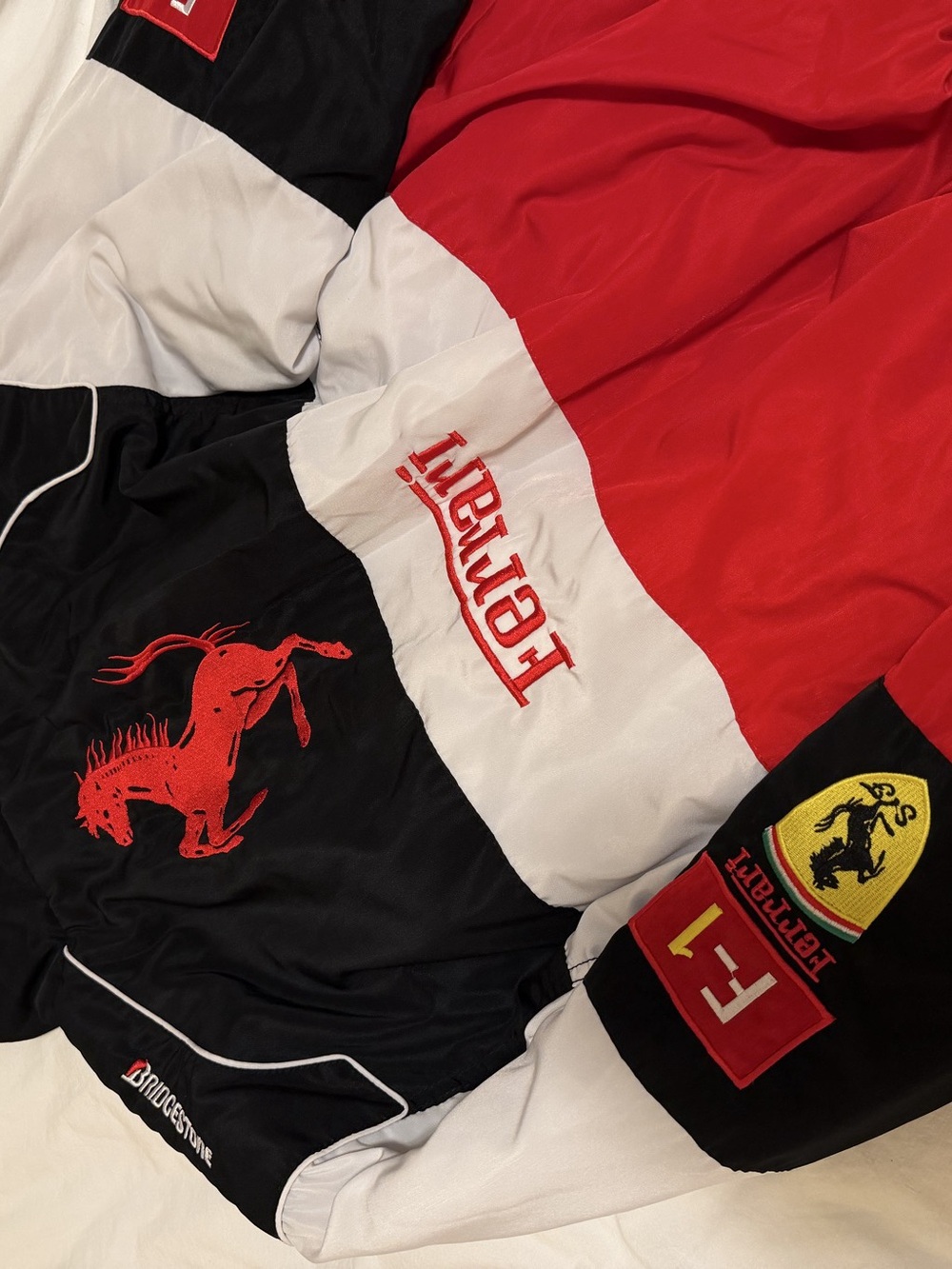 Ferrari Color Block Racing Jacket in Red & Black - Picture 4 of 13